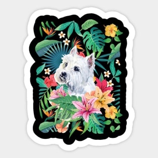 Tropical Maltese Dog 4 Sticker